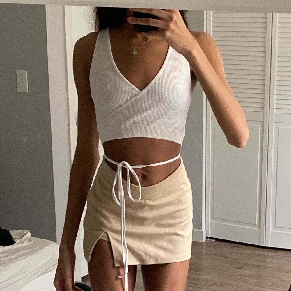 Zara Ribbed Wrap Around Tank Top